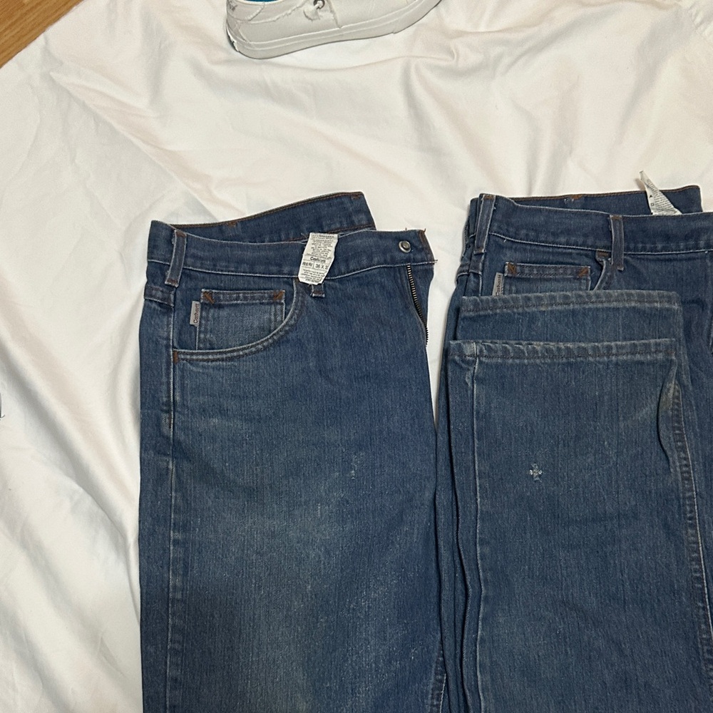 FR Carhartt Men's Dark Blue Straight Jeans